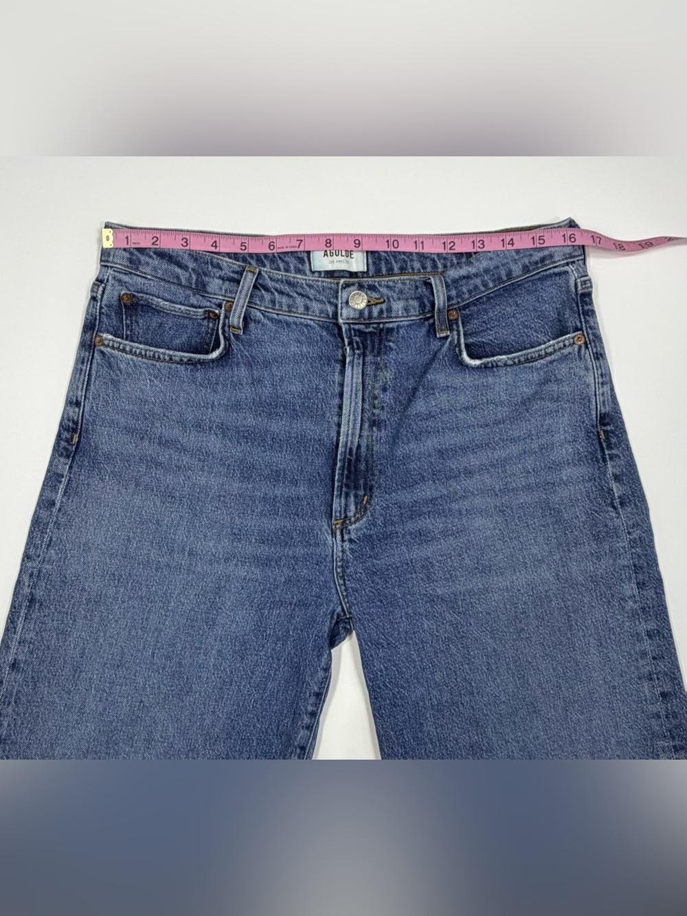 AGOLDE Harper Crop Jeans Size 31 High Rise Wide Leg Crop Medium Wash Denim - Picture 9 of 12